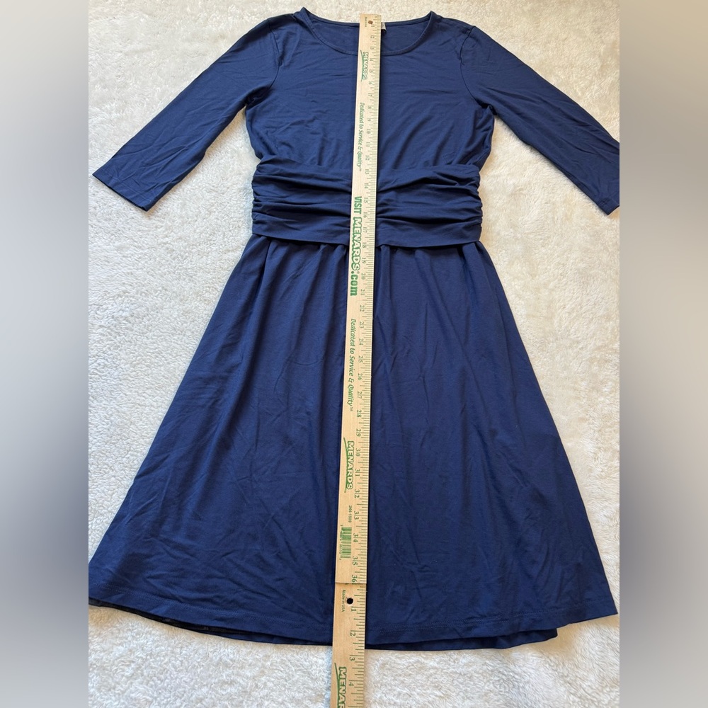 Uta Raasch Blue Stretch Viscose Blend Fitted Dress Us 6 View 2